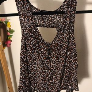 navy floral brandy melville tank top